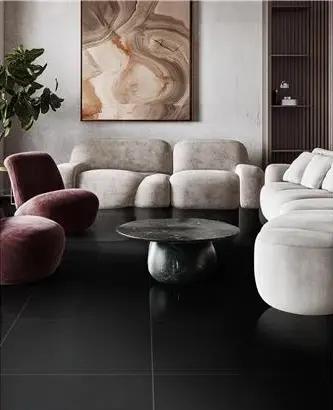 กระเบื้องพื้น 60X60 ซม. TARA ซุปเปอร์แบล็ค นาโน ดำ PM 1.44 ตร.ม. - Image 2